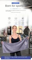 Toalla de microfibra antideslizante para gimnasio, toalla refrescante de secado rápido para Yoga, ejercicio, natación y Fitness, para correr en la playa y el cuerpo, 42x95cm - details 2