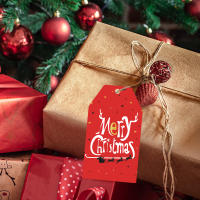 Decoración de fiesta, Etiquetas de regalo para fiesta de Navidad, suministros de decoración con cuerda-60 piezas - details 0