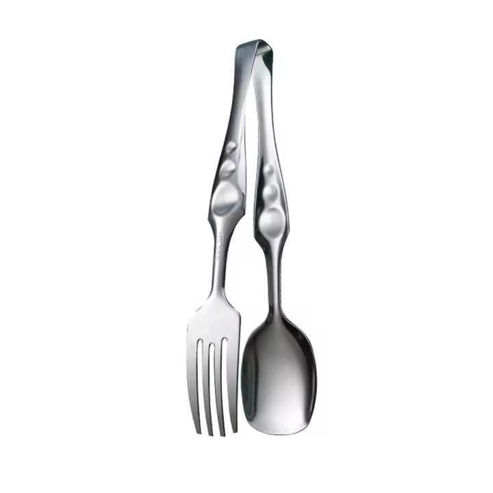 Pinzas para barbacoa hechas de acero inoxidable, utensilio para parrilla de Pizza, pinzas de Metal para cocinar - 1