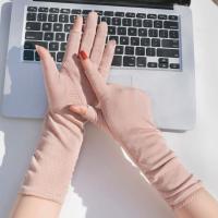 Guantes de protección solar Anti-UV para mujer, guantes finos y transpirables para montar a caballo, guantes para conducir con pantalla táctil alargada para verano al aire libre - details 21