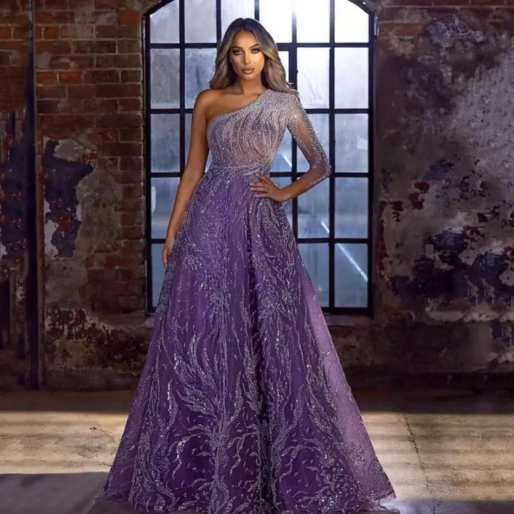 2025 nuevo vestido de noche para mujer primavera/verano con lentejuelas y mangas abiertas, vestido ajustado, falda larga - 1