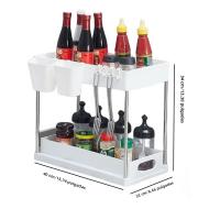 Organizador Colgante Para Baño y Cocina con Ganchos y Cestas Deslizantes Ecológicas - details 1