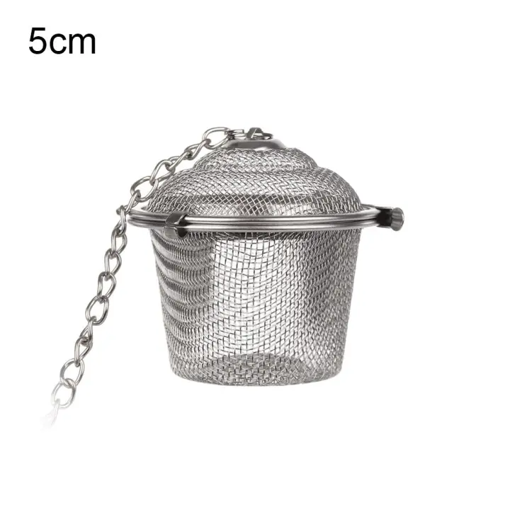 Difusor de filtro de Infusor de especias de acero inoxidable reutilizable, colador de bola de té, Clip de malla de acero inoxidable, 5 tamaños - 1