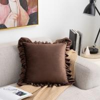 Funda de almohada suave con volantes de Color sólido, funda de almohada cuadrada Vintage, funda de cojín delicada de 45CM para sala de estar/oficina - details 3