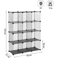 Armario Modular de Malla de Hierro Estantería de Almacenamiento con 12 Cubos - details 15