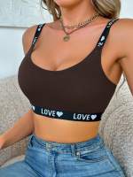 EasyFave Sujetador de punto con forma de corazón y letras para mujer - details 9