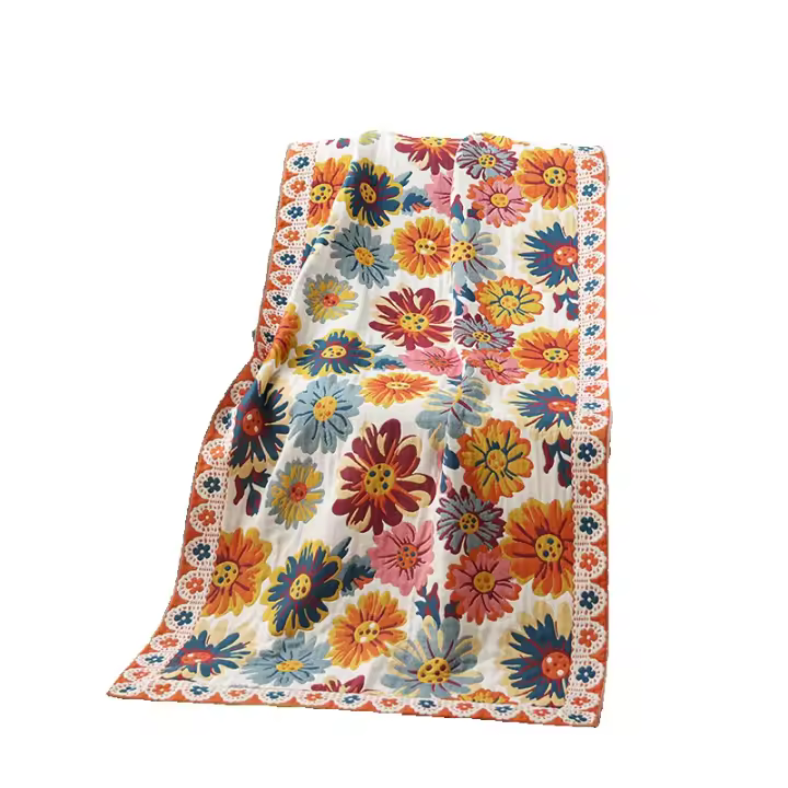 Bonenjoy-toalla 100% de algodón para adultos y niños, manta súper suave de 80x160cm, transpirable, estilo Floral - 1