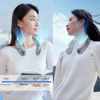 Mini ventilador portátil para colgar en el cuello, con pantalla digital, sin aspas, recargable por USB - details 9