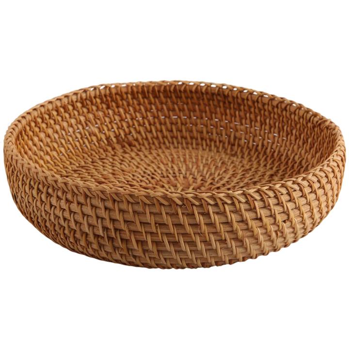 Cesta De Frutas De Ratán IGNION - 26 Cm, Tejida A Mano, Decorativa Y Práctica