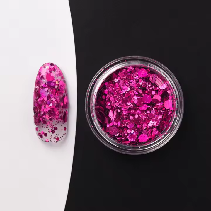 KADS juego de 12 colores de polvo Hexagonal para Realce de uñas, polvo para decoración de uñas - 1