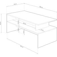 Mesa de Centro Doble Altura, Mesita para Salón, Mesa Auxiliar, Modelo Iris, Acabado en Color Blanco Artik y Roble Nodi, 108 cm (Largo) x 50 cm (Ancho) x 43 cm (Alto) - details 2