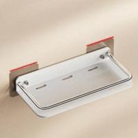 Estante de almacenamiento para baño sin perforaciones, estante cuadrado para champú montado en la pared, colgador de pared flotante sin taladro para almacenamiento de maquillaje - details 10