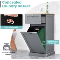 Armario para ropa sucia, cesto de madera para ropa sucia con 1 cajón, armario de suelo con cesta extraíble de lavandería, para baño, lavandería, 40x37x82cm - details 12