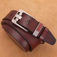 Cinturón de piel de vaca auténtica para hombre, cinturón vintage de piel de vaca con hebilla, 100, 110, 120, 130, 140, 150, 160, 170cm - details 3