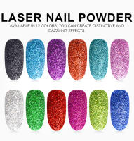 Polvo de Efecto Láser KADS en 12 Colores para Decoración de Uñas Artísticas Pulverización de Uñas con Efecto Brillante de Cromo - details 0