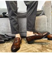 Zapatos náuticos casuales de cuero para hombre con suela de goma suave de nuevo diseñador - details 5