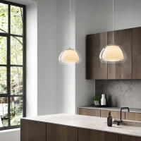 Luz Colgante de Gelatina Nórdica Dania Diseño Moderno de Vidrio Claro Ideal para Comedor - details 2