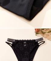 Tanga de Encaje Sexy para mujer, Ropa Interior de baja altura, Lencería de amor secreto, diamantes de imitación - details 8