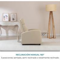 Sillón de Relajación Retrocedible Compacto, 2 Posiciones de Inclinación y Posición Cero, Apertura Push, Muebles de Masaje - details 12