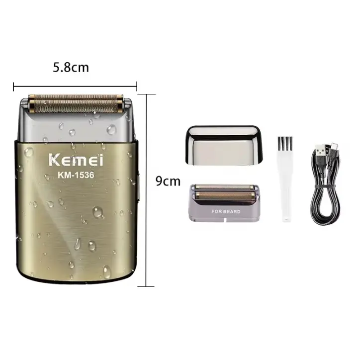 Kemei-Afeitadora profesional de peluquero para hombre, maquinilla de afeitar eléctrica para cabeza calva, máquina de afeitar suave e inalámbrica, afeitadora de barba - 1