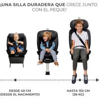 Silla de coche ajustable 360º I-SIZE 40-150 cm Isofix Silla de bebé para niños Negro - details 4