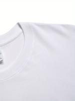 Camiseta Deportiva Casual para Hombres 100% Algodón, Cuello Redondo, Manga Corta, Estampado Geométrico, Logo Dorado, Todos los Matches - details 1