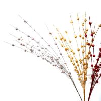 Espuma boda decoración del hogar flor falsa brillo Artificial baya tallo decoración navideña flor Artificial polvo bayas - details 1