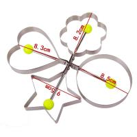 Molde para panqueques de huevo frito de acero inoxidable, 4 formas, anillo, molde para freír, sartén antiadherente, herramienta de cocina para freír huevos - details 0