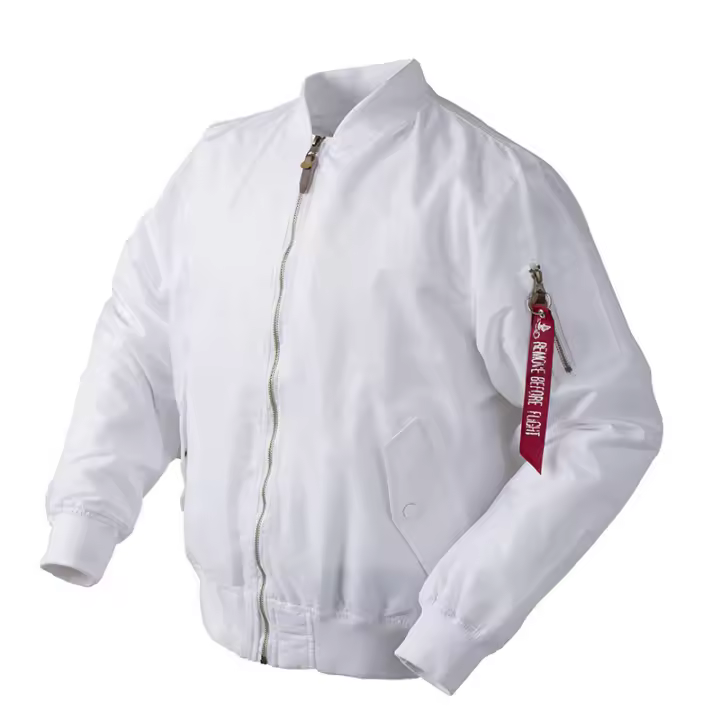 Chaqueta de Bombero Blanco Delgada de Otoño 2025 A Prueba de Agua con Letra de Variedad para Hombres/Mujeres Estilo de Fuerza Aérea Americana - 1