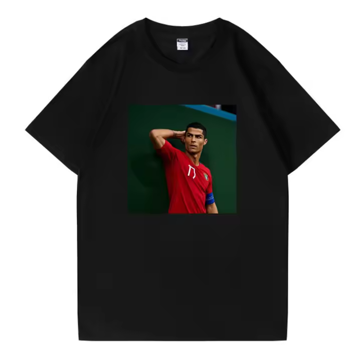 2025 Camiseta para hombre Camiseta negra de algodón puro Camisetas Ronaldo top blanco - 1
