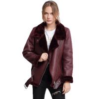 Abrigos gruesos de piel sintética para mujer, chaqueta de piel de oveja, prendas de vestir de aviador, Casaco femenino, Invierno - details 4