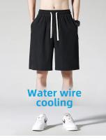 Pantalones cortos informales holgados de verano para hombre, ropa interior de entrenamiento de secado rápido, ligera, deportiva, de seda helada, a media cintura - details 8