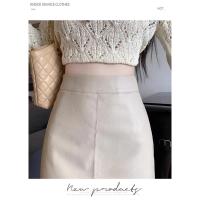 Falda midi popular de cuero negro y falda ajustada hasta la cintura - details 23