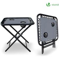Set de 2 Sillas de Jardín Plegables Silla de Gravedad Cero Reclinable con Soporte para Bebidas y Reposacabezas Extraíble Carga Máxima 120kg Negro - details 45