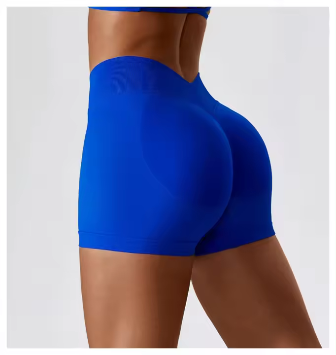 Pantalones cortos de yoga de cintura alta sin costuras, pantalones deportivos para apretar la cintura y levantar la cadera, usados ​​como pantalones cortos para correr - 1