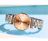 Reloj de Cuarzo Casual de Oro Roso para Damas Correa de Acero Inoxidable - details 4
