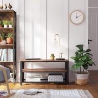 Gabinete Industrial para TV de hasta 43 Pulgadas, Soporte para TV, Consola, Mesa de Centro Pequeña con Marco de Metal, para Dormitorio de Sala, Color Negro, 100 cm - details 2
