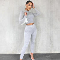 Conjunto deportivo de dos piezas de manga larga, nuevo traje informal de moda para mujer - details 19