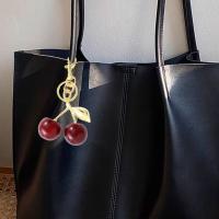Decoración de bolso, llavero de cereza roja deliciosa, corazón de niña, colgante de cereza antipérdida, colgante para bolso Y2K Ins - details 8