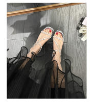 Sandalias Planas de Diamante Llamativo Estilo de Hada con Tacón Grueso Tamaño Pequeño - details 14