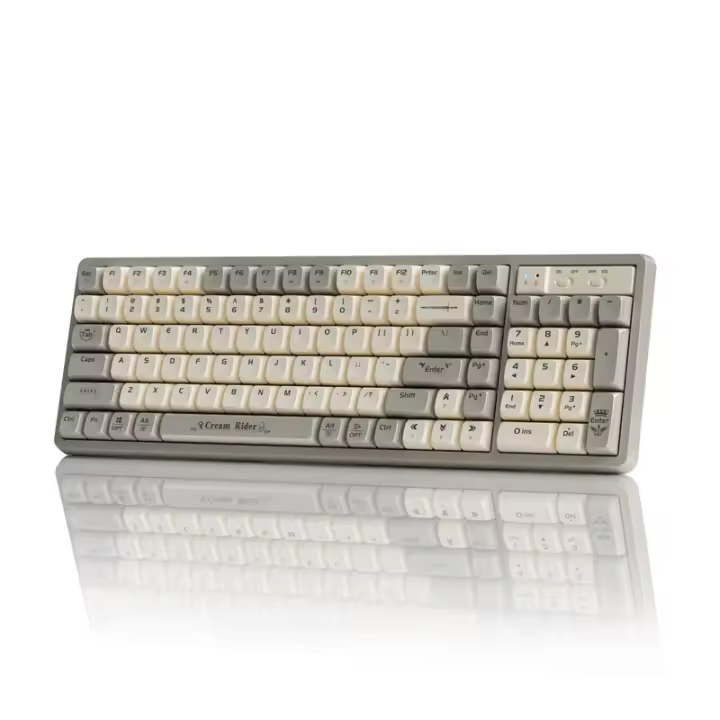 GK102 tres modos de cable caliente-intercambiable teclado mecánico oficina juego juego inalámbrico bluetooth teclado verde eje - 1