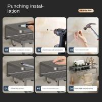 Toalla de ducha de aluminio para champú y cosméticos para pared de baño, cepillo de dientes, portavasos, 1 pieza - details 5