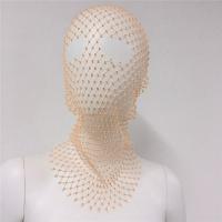 Máscara de cubierta de tocado de red, turbante, sombrero, máscara de novia para boda, velo de malla con diamantes de imitación, tocado de rejilla, máscara de cabeza de cristal, diadema de diamante - details 12