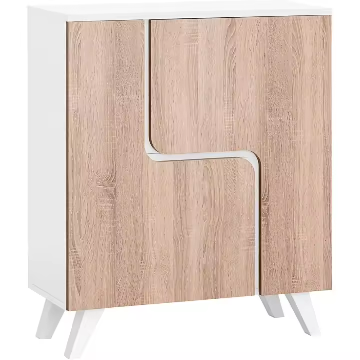 Aparador Comoda en Roble y Blanco 80 x 94 x 34 cm - 1