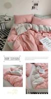 Juego de ropa de cama estilo Ins, edredón individual y doble, funda de almohada, microfibra suave, tamaño Queen completo - details 12