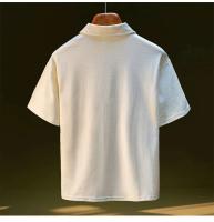 Polo de verano para hombre, camisa informal holgada de manga corta, cremallera de cuello medio, diseño de cárdigan, transpirable, 2025 - details 4