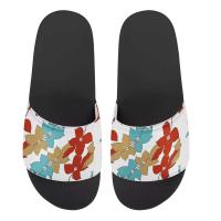 Zapatillas planas del logotipo de las sandalias de goma de los hombres del diapositivo del llano del negro del diseño de la bandera americana de moda - details 2