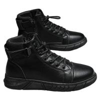 Zapatos de piel de moda para hombre, botas altas estilo Chelsea, impermeables, cómodas, con plataforma, 2025 - details 2