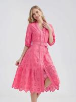 Marwin-Vestido de algodón con agujeros para mujer, Vestido informal de cintura alta con volantes y cuello en V, con volantes - details 34