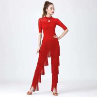 Top mujeres latinas, entrenamiento básico TRE para niñas, trajes de salón, baile de samba, tango, flamenco, camiseta de práctica de baile, 2024 - details 8